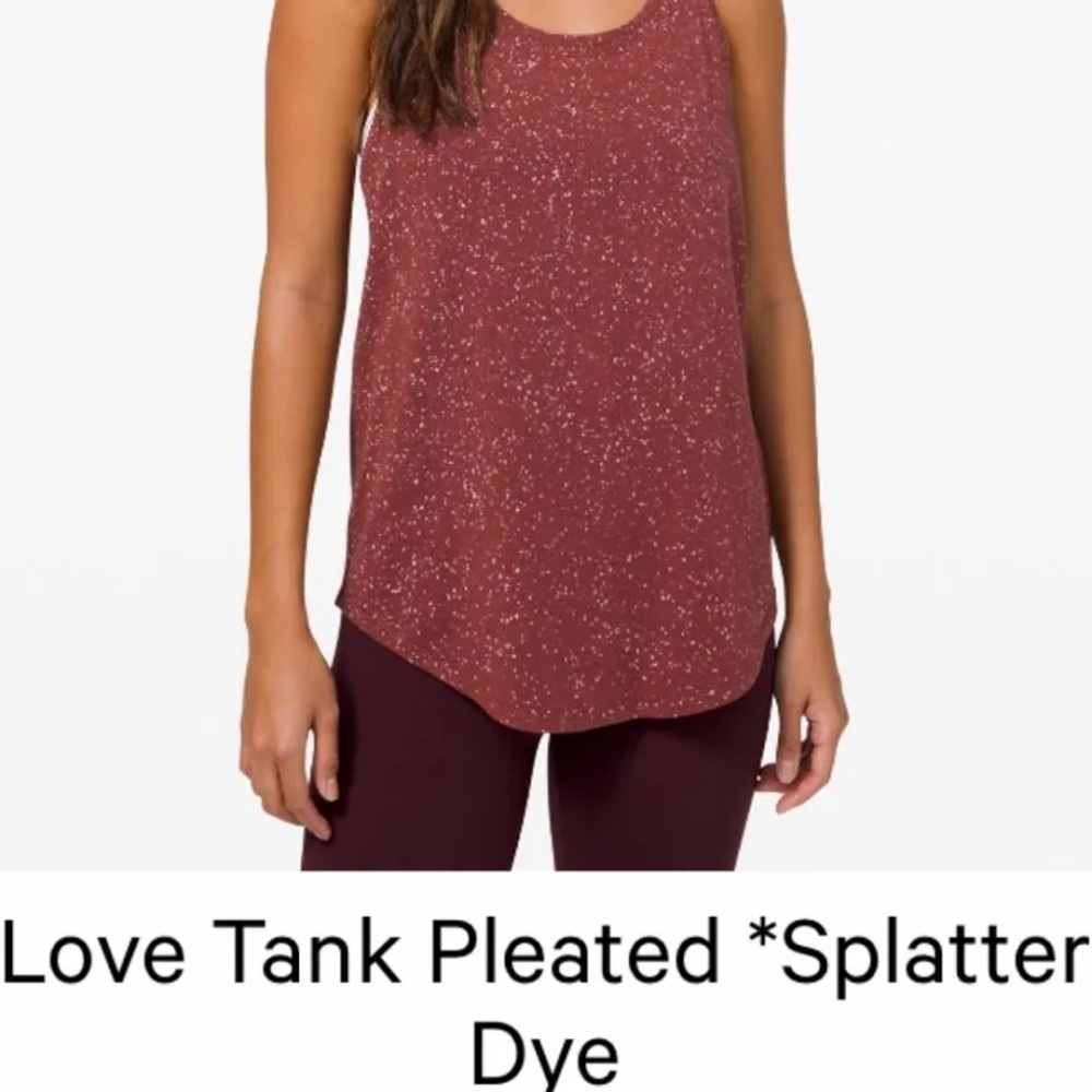 Lululemon Athletica Maroon/White Speckled Love Tank  Pleated Top
